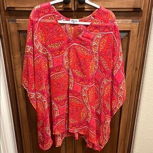 Show Me Your MuMu Red and Gold Boxy Tunic